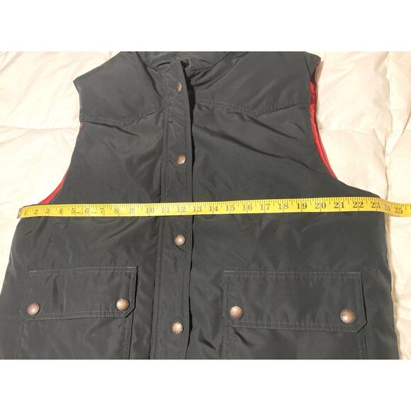 Vintage Polo Ralph Lauren Reversible Western Snap Puffer Red & Black Down Vest L - Picture 8 of 11